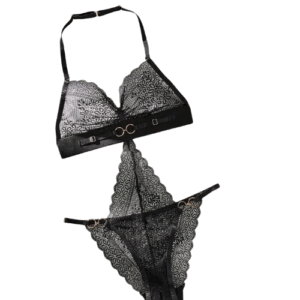 Black Lace Halter Neck with revealing waist