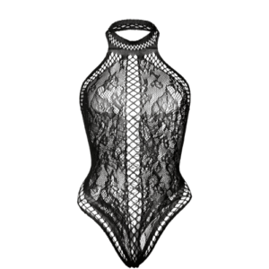 Black Mesh Halter Neck